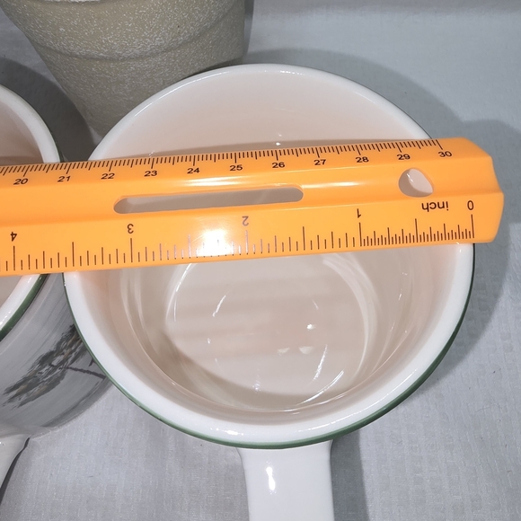 Tienshan Stoneware Prairie Mug Set Red Barn Design Rustic - Picture 5 of 7